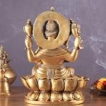 Pure Brass Shakti Ganesha | 10.5" x 8" x 4.5" | 4.870 kg | Divine Energy Form | Siddhi Bestowing Art | Sacred Hindu Statue | Jaipurio